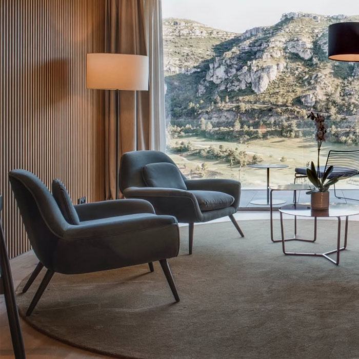 decoracion y ambiente en living de la suite en la galiana golf